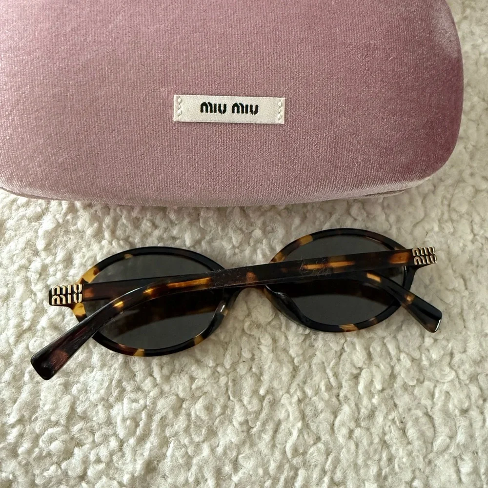 Miu Miu Brown Oval Sunglasses - Picture 2 of 6